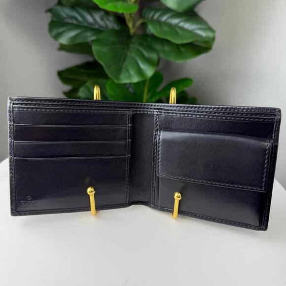💎✨Authentic Gucci GG Canvas Bi-fold Wallet in Black - Picture 3 of 5